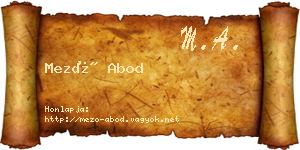 Mező Abod névjegykártya